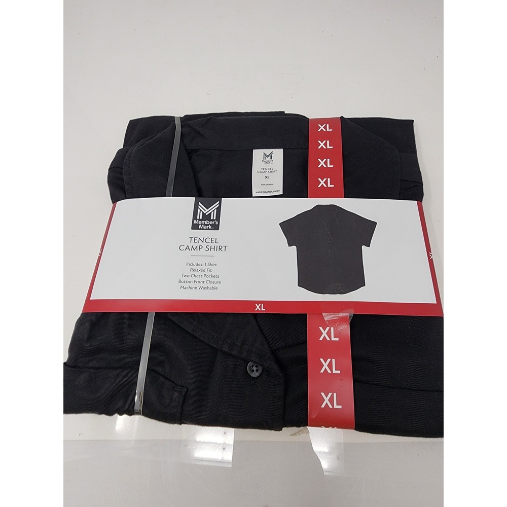 Member's Mark Womens Tencel Camp Shirt Black Lyocell Relaxed Size XL